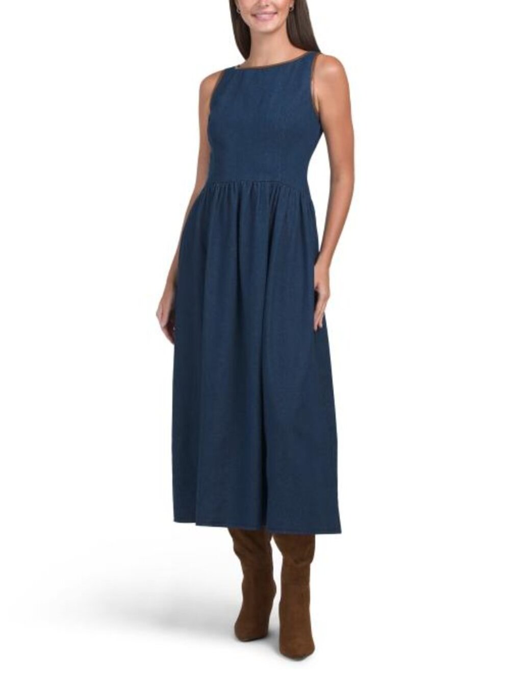 WAYF Boat Neck Midi Dress